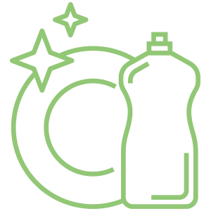 icono de platos limpios gracias a el detergente lavavajilla de Proeco químicas