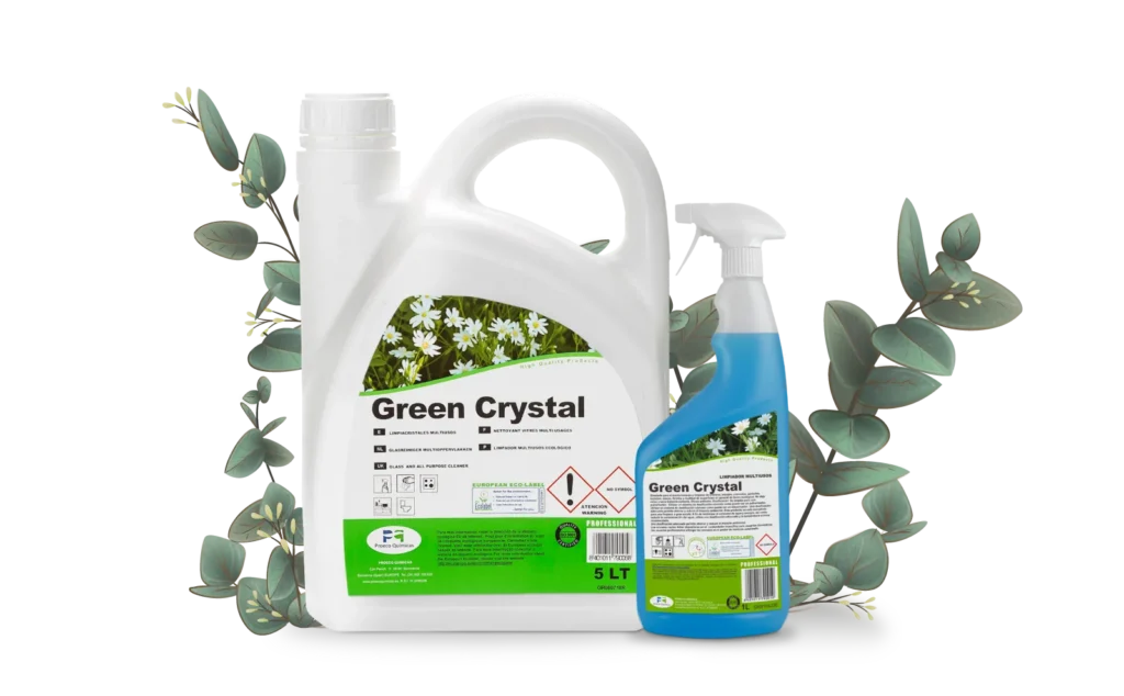 banner con dos botellas de green crystal banner proeco quimica