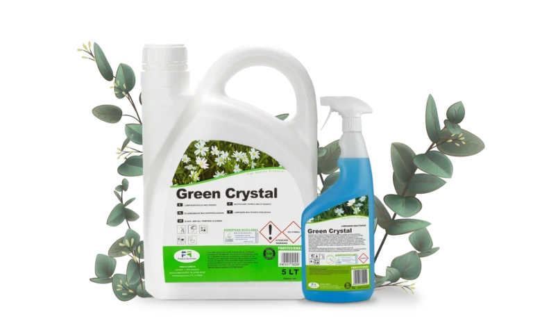 banner con dos botellas de green crystal banner proeco quimica