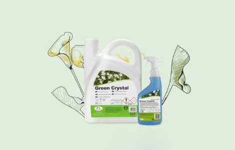 imagen de las dos botellas de green crystal limpiacristales mulitusos ecológico